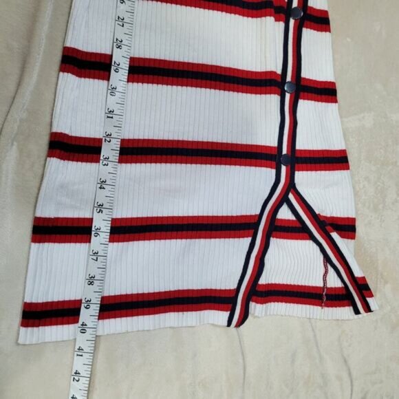 Tommy Hilfiger Striped Sleeveless Ribbed Dress with Snap Button Side - Size XXS - Picture 9 of 9